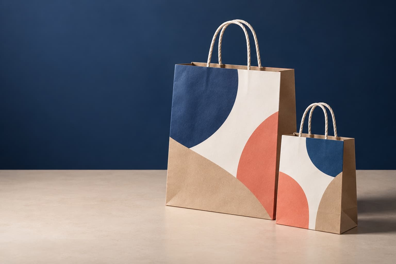 Illustrative printed retail paper bags